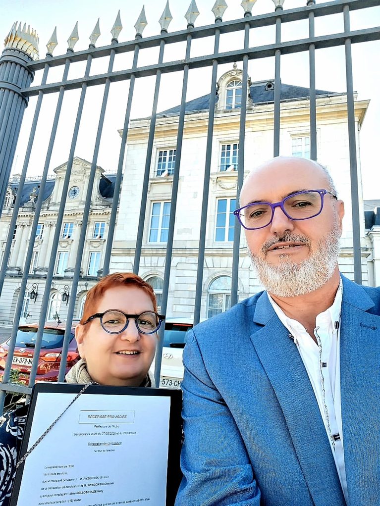 Ghislain Wysocinski à la Préfecture de l’Aube après le dépôt de la candidature aux élections sénatoriales